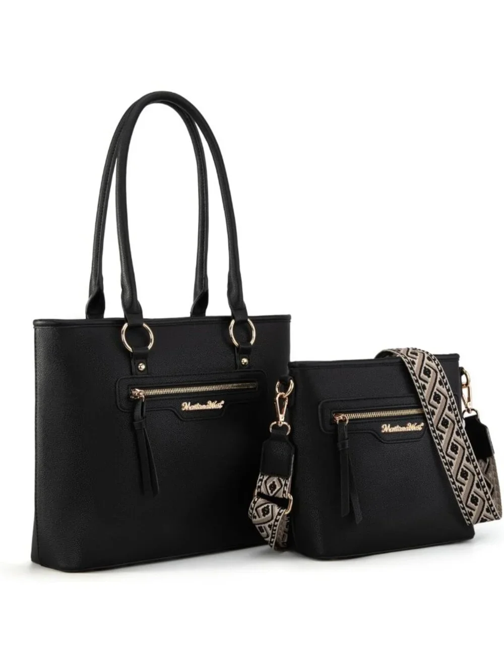 Stylish 2-Piece Tote & Crossbody Bag Set for Women - Large Shoulder Handbag with